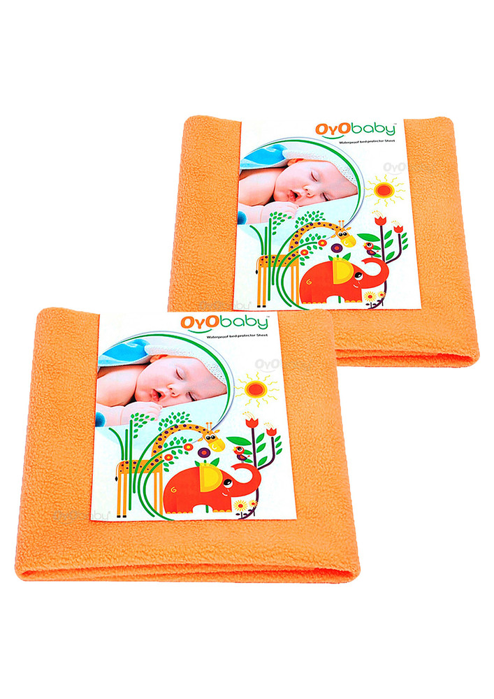 Oyo Baby Cotton Baby Bed Protecting Mat (peach, Large, Pack Of 2)-ob-2027-pc