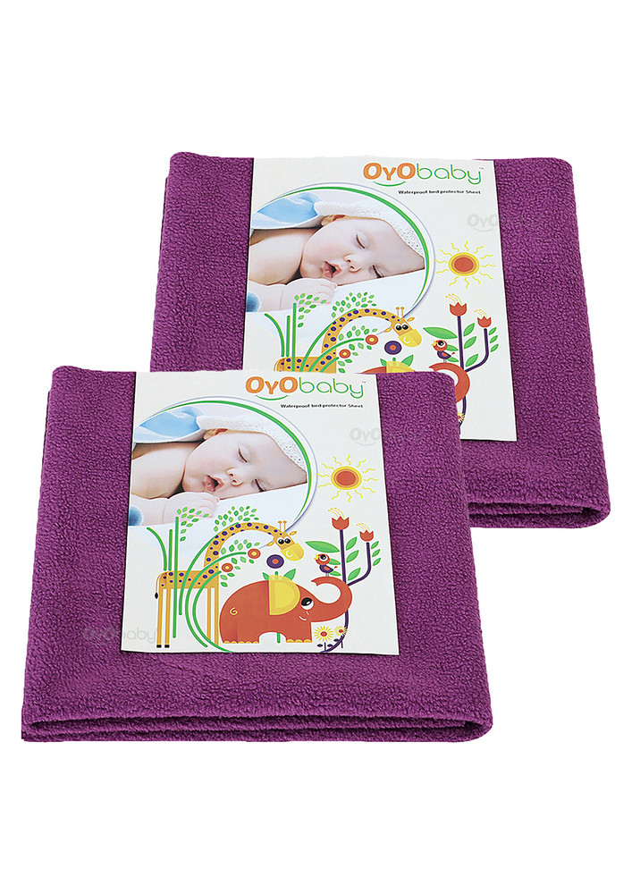 Oyo Baby Cotton Baby Bed Protecting Mat (rani Pink, Large, Pack Of 2)-ob-2027-rp