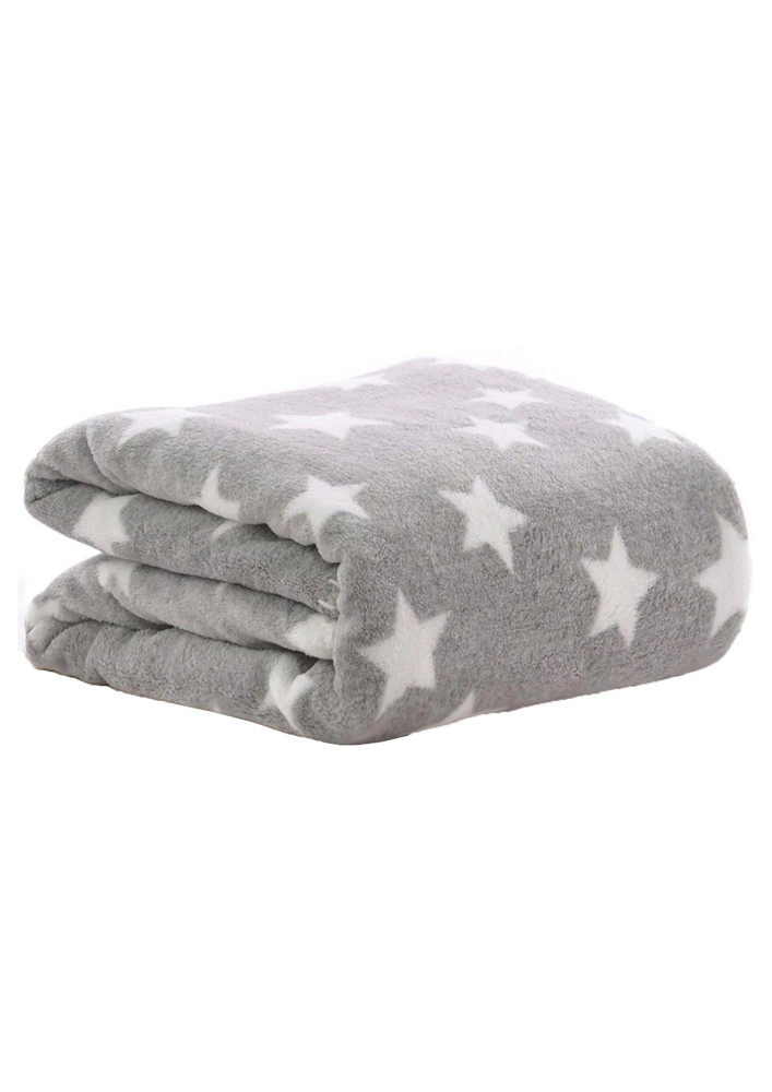 Oyo Baby Printed Single Crib Baby Blanket For  Ac Room (microfiber, Printed Grey)-ob-2053-str-gr