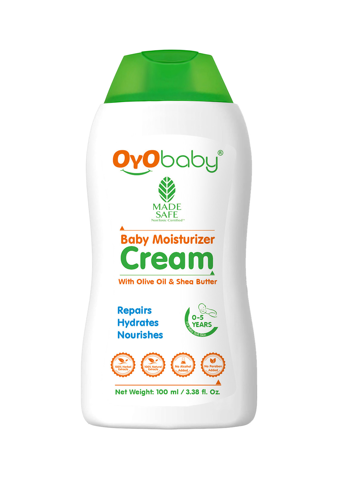 Oyo Baby Natural Baby Moisturizer Cream, pH balanced for Baby's Sensitive Skin with No Harmful Chemicals, Olive Oil & Shea Butter, No Paraben & Alcohol Baby Moisturizer Cream (100 ml)-OB-2302