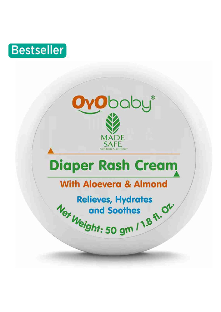 Oyo Baby Diaper Rash Cream, Treats And Prevents Diaper Rash, Best For Sensitive Skin & Redness With Aloe Vera & Almond Extracts Baby Diaper Rash Cream (50 G)-ob-2305