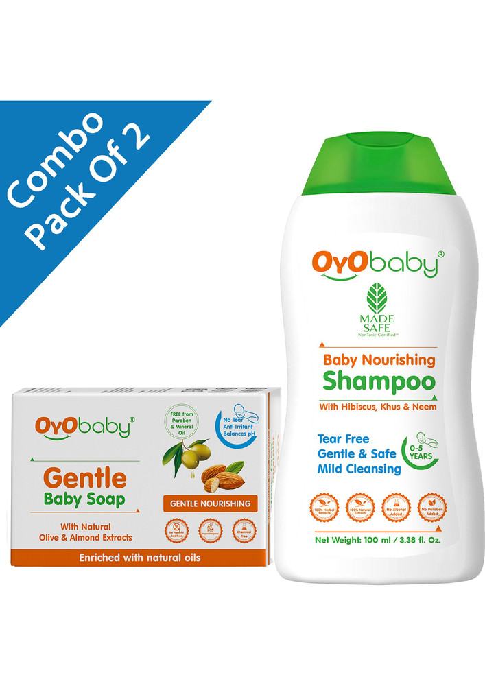 Oyo Baby Baby Soap And Baby Shampoo Combo For New Born Baby (White)-OB-2401-2GS