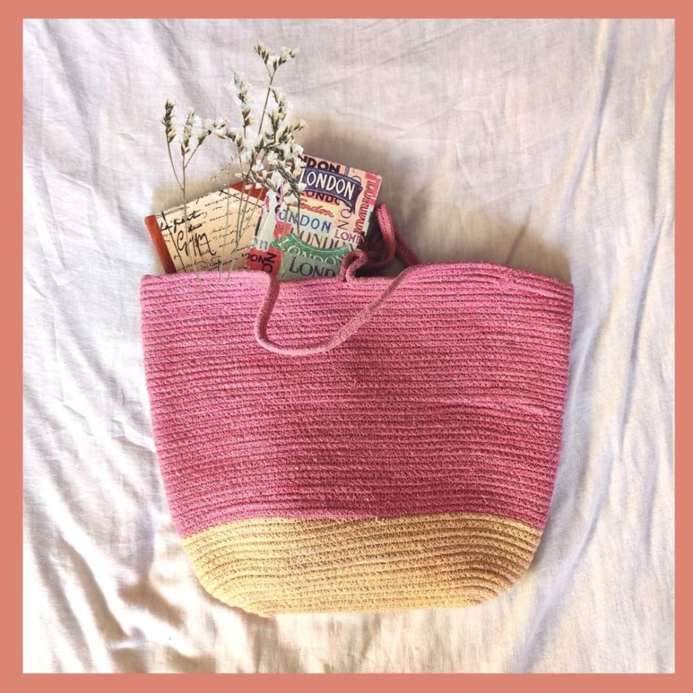 Pink & Cream Tote Bag