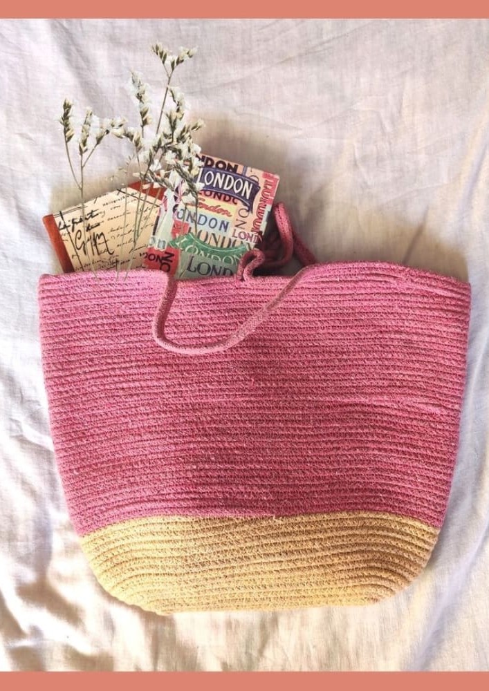 Pink & Cream Tote Bag
