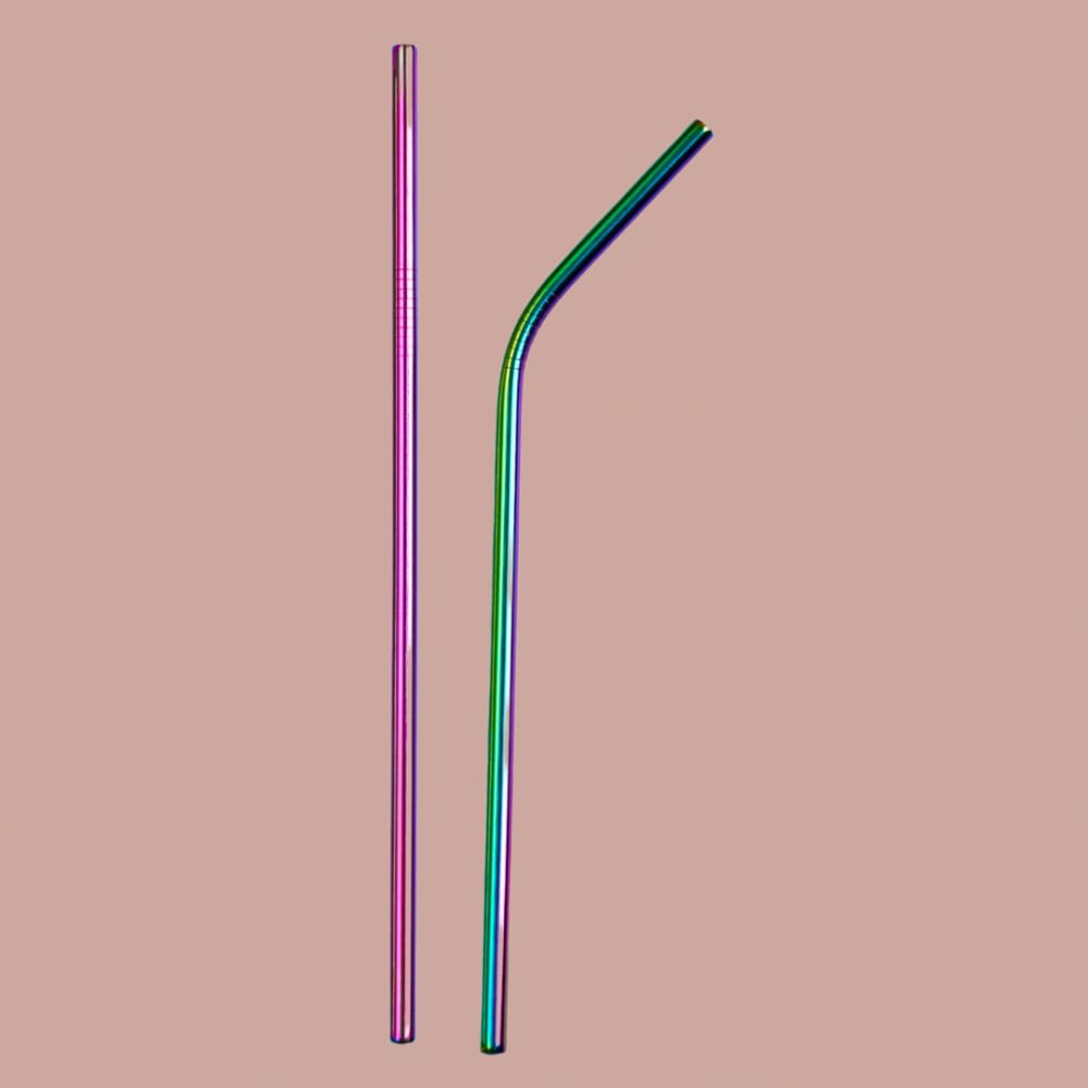 Stainless Steel Straws With Cleaner - Rainbow (1 ST+1 Bend)