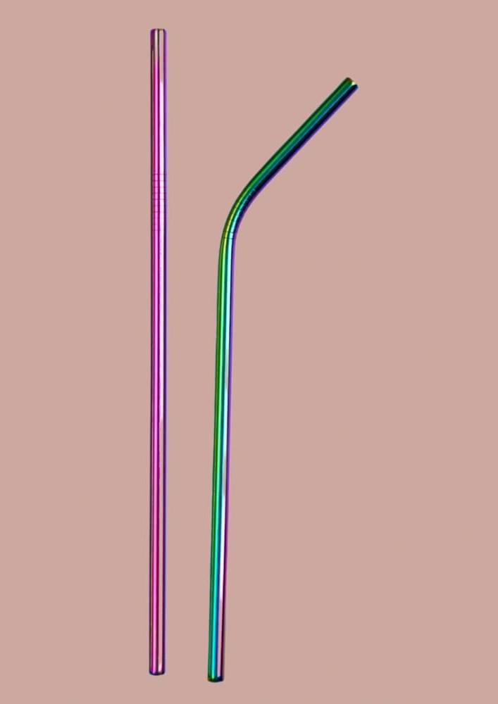 Stainless Steel Straws With Cleaner - Rainbow (1 ST+1 Bend)