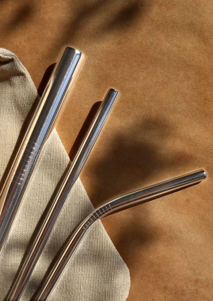 Stainless Steel Straws With Cleaner - Steel (1 ST+1 Bend)