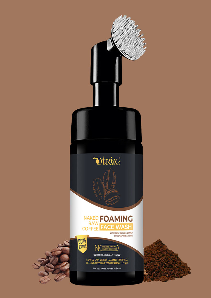 Otrix Naked Raw Coffee Foaming Face Wash With Built-in Face Brush