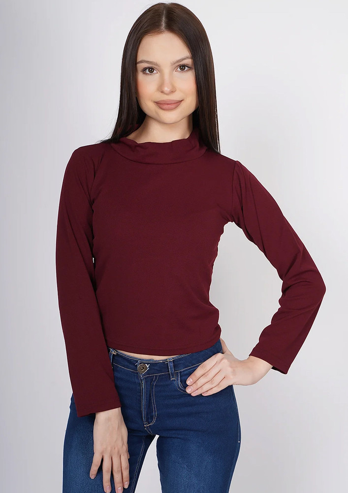 TAGGD High Neck Full Sleeve Top