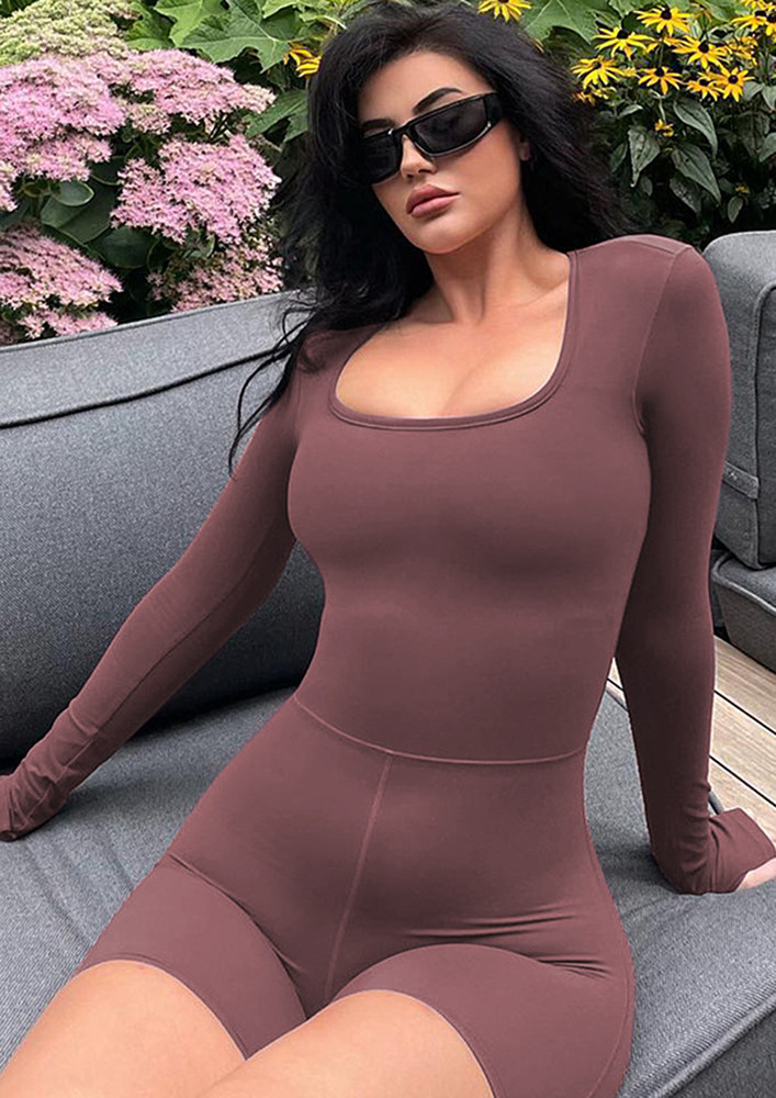 U-NECK SEAMLESS CUT-OUT PLAYSUIT