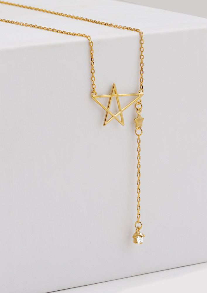 Golden Star Drop Necklace