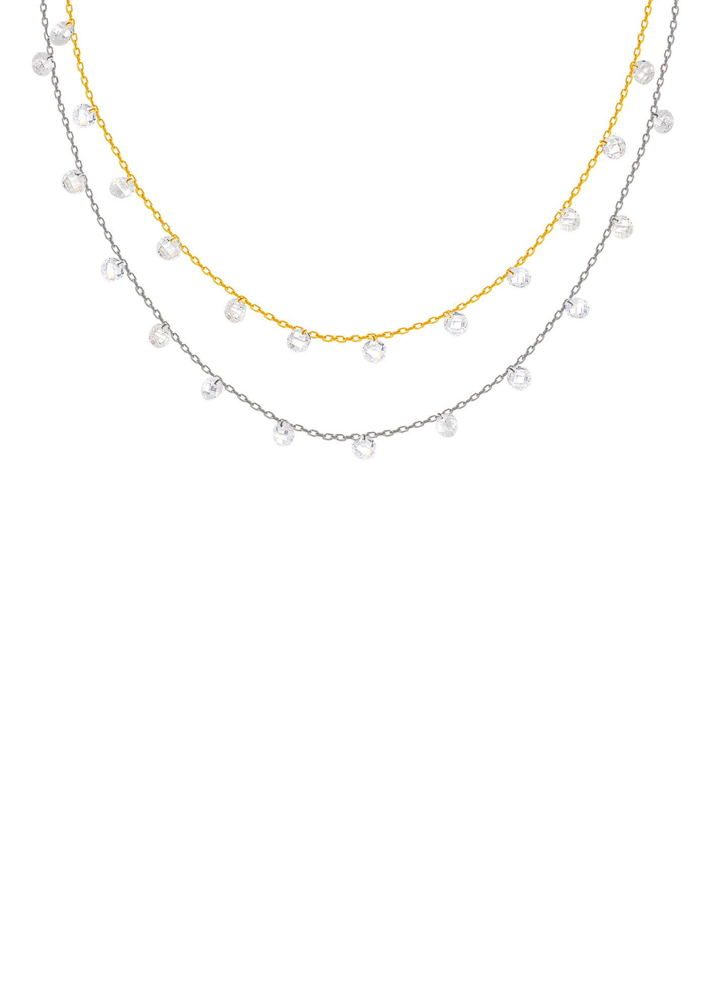 Silver Gold Layered Queens Necklace