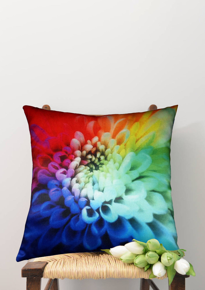Lushomes Printed Petals Cushion Cover(16 x 16 inches, Single pc)