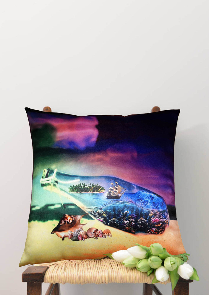 Lushomes Printed Beach Cushion Cover(16 x 16 inches, Single pc)