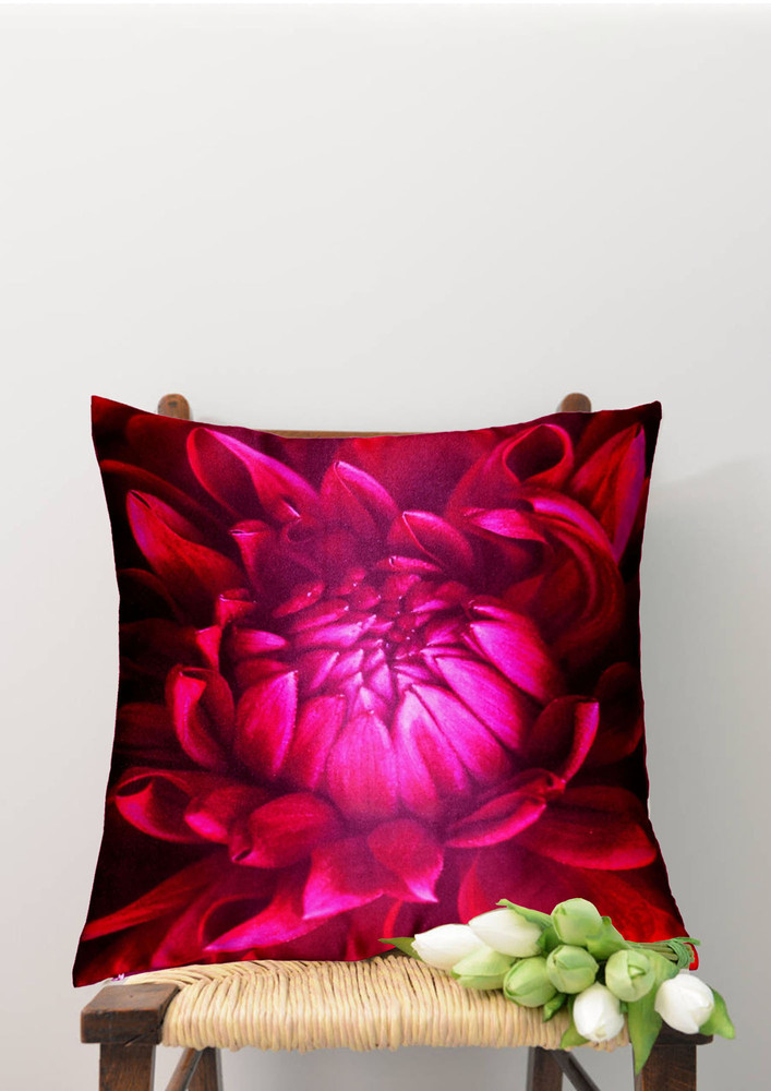 Lushomes Printed Lotus Cushion Cover  (16 x 16 inches, Single pc)
