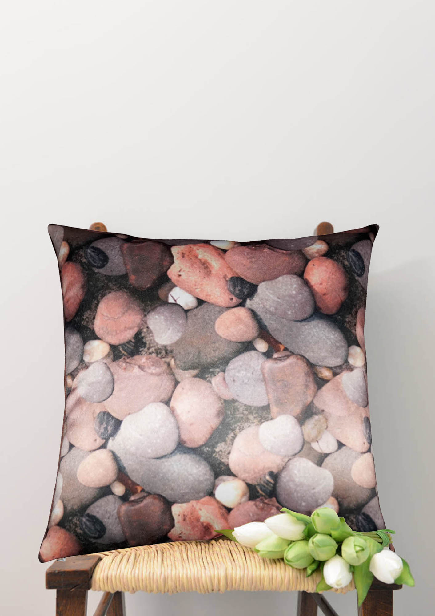 Lushomes Printed Peebles Cushion Cover (16 x 16 inches, Single pc)