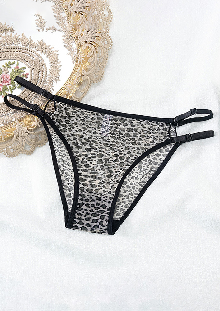 Hollow-out Printed Strappy Thong