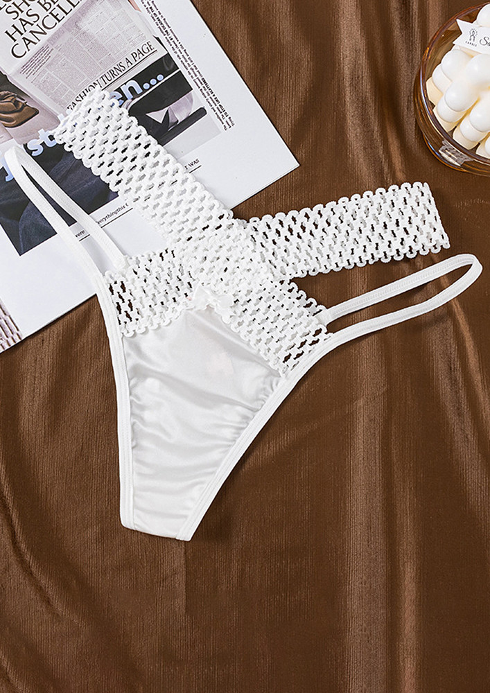 White Strappy Hollow Detail Thong
