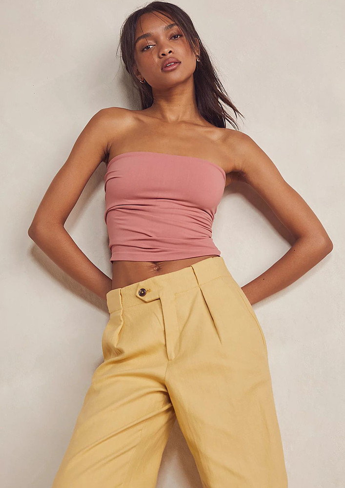 Pink Cotton Mix Tube Top