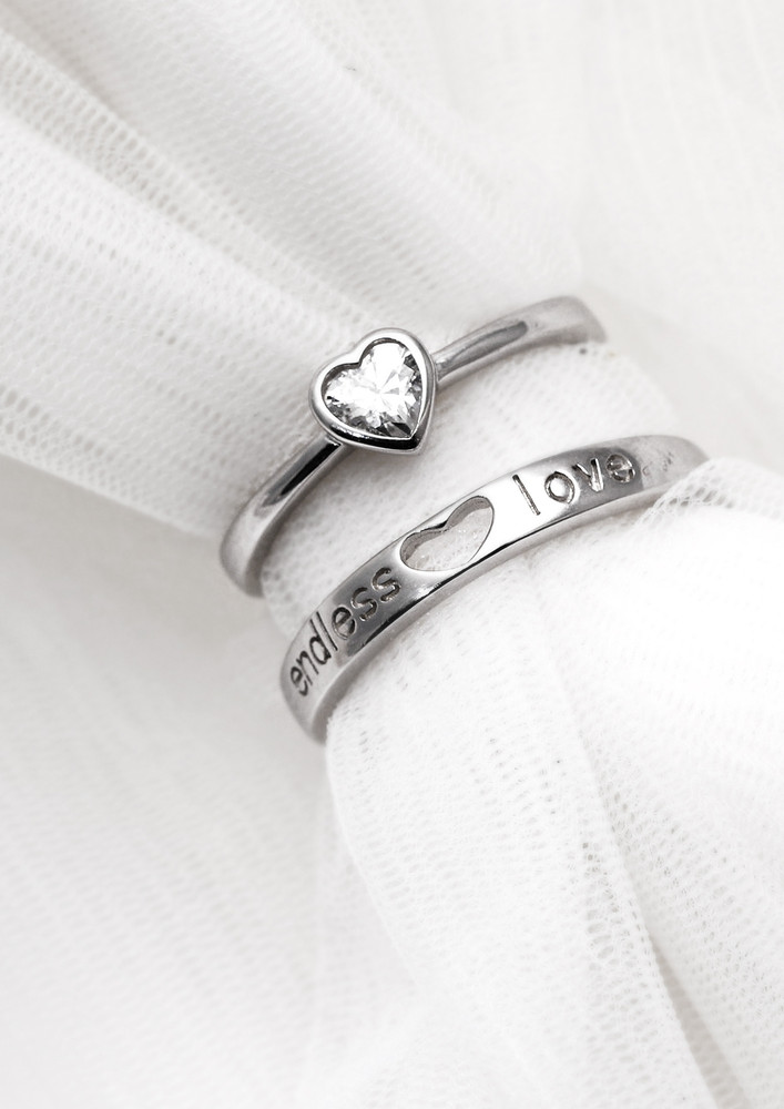 Silver Endless Love Couple Band
