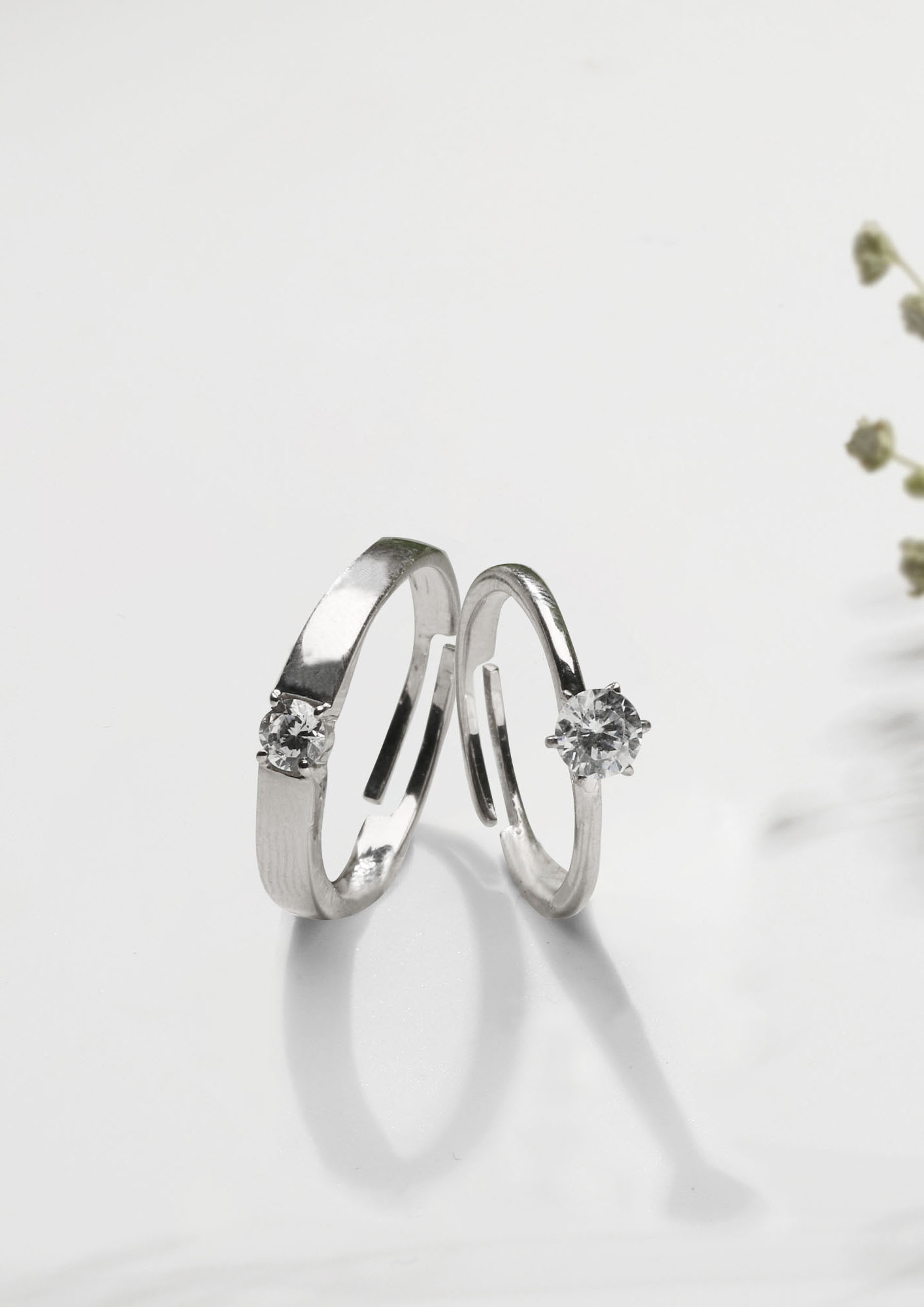 Anushka Sharma Silver Minimal Couple Rings