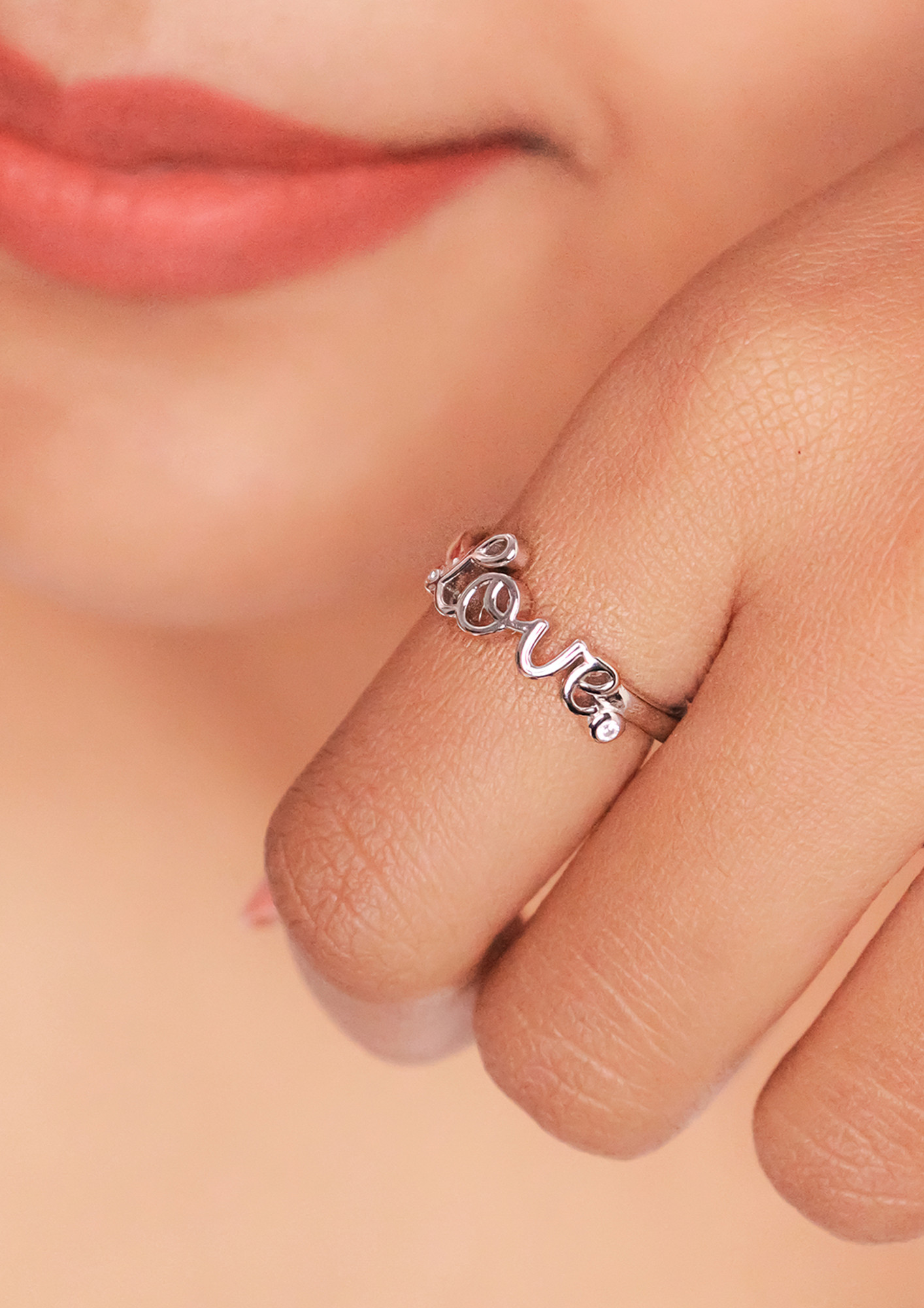 Silver Customized Name and Love Ring – Stayclassy.in