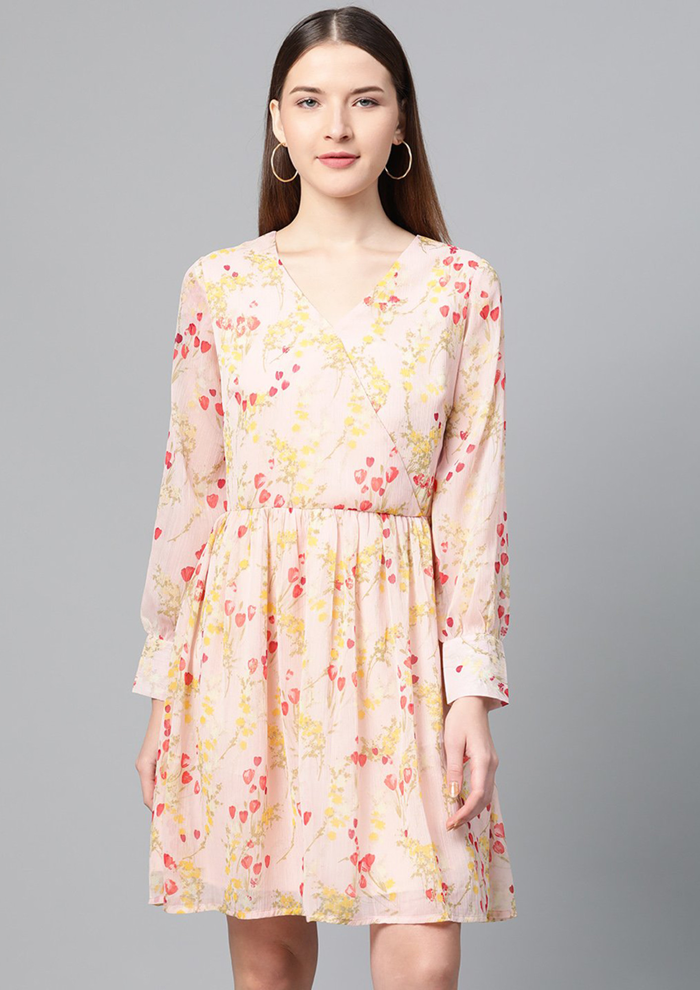 Peach Floral Dress