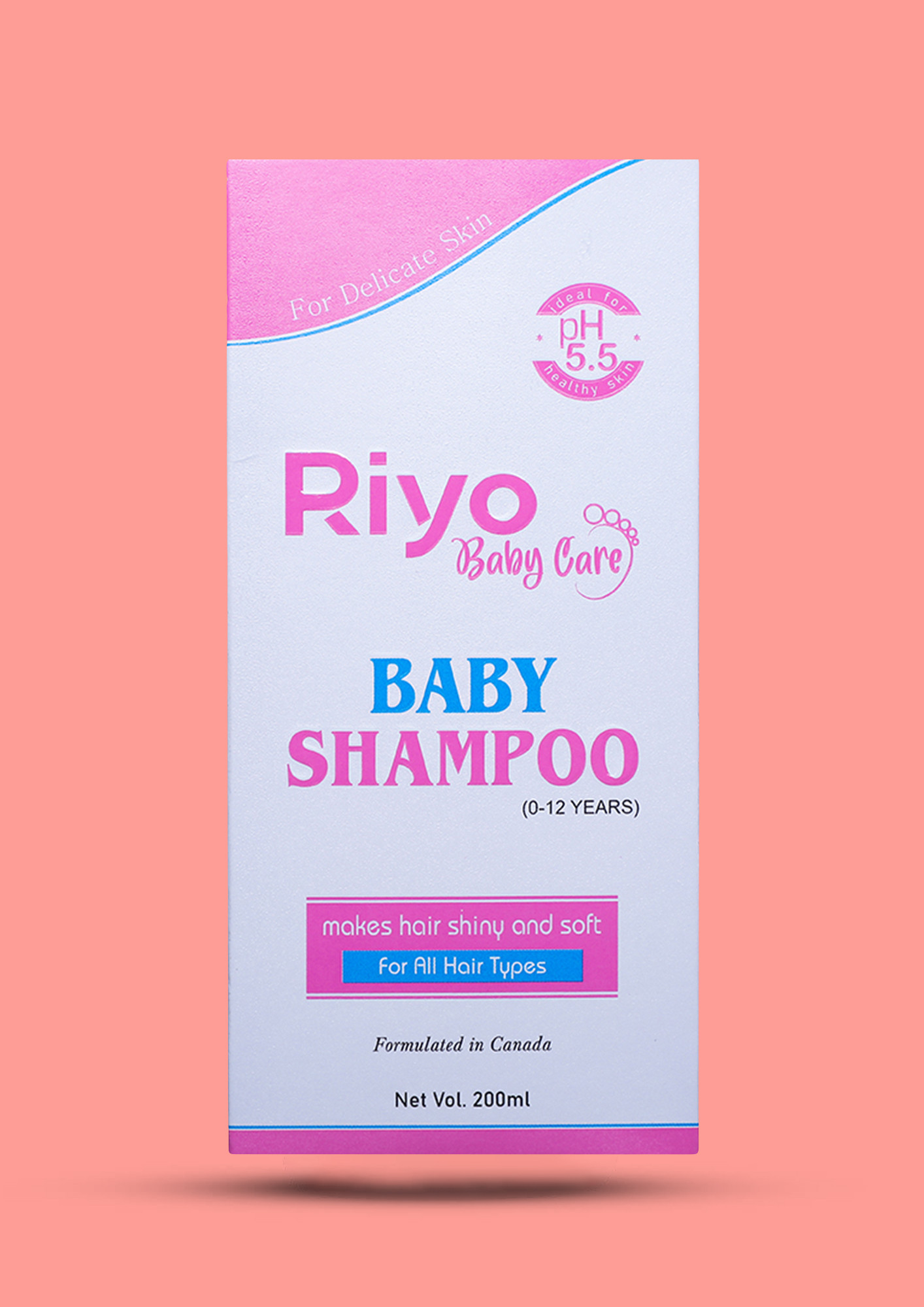Riyo Baby Shampoo for all hair types makes hair shiny and soft, 200ml