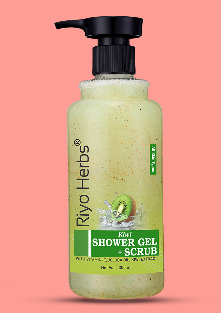 Rioherbs Kiwi Shower Gel + Scrub With Kiwi, Vitamin E, Jojoba Oil, For All Skin Types, 300ml