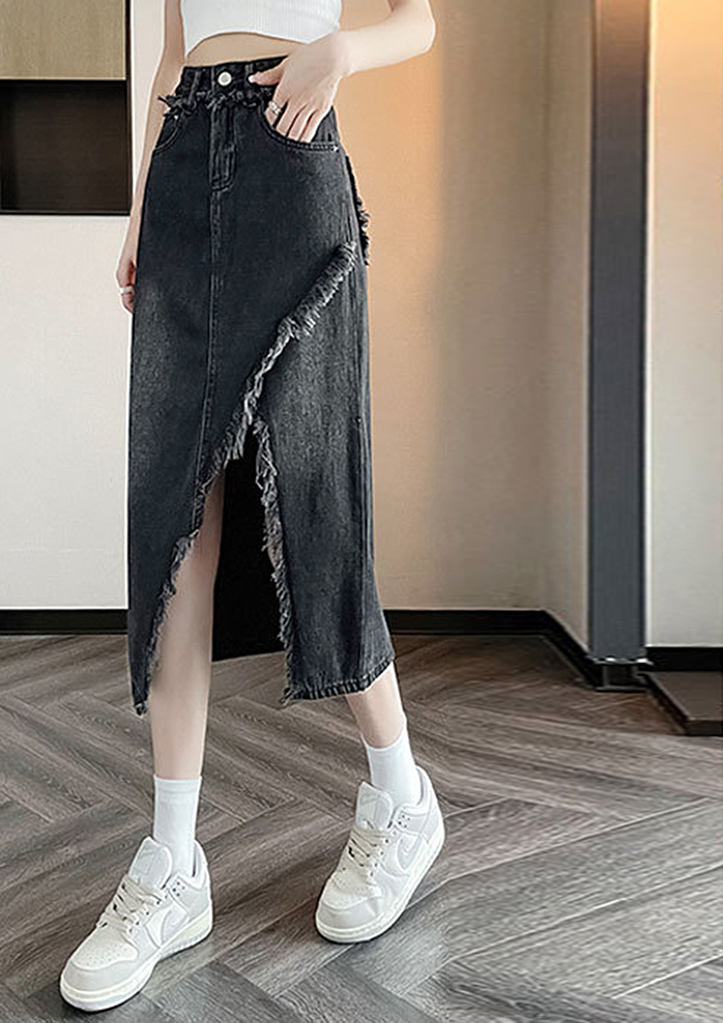 Long Buttoned Denim Skirt - 2023 Spring-Summer – Jeans4you.shop