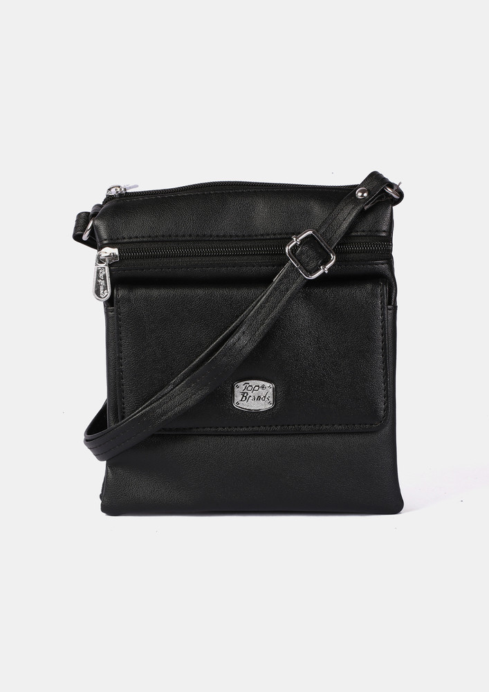 Lely'S Women'S Genuine Leather Black Sling Bag