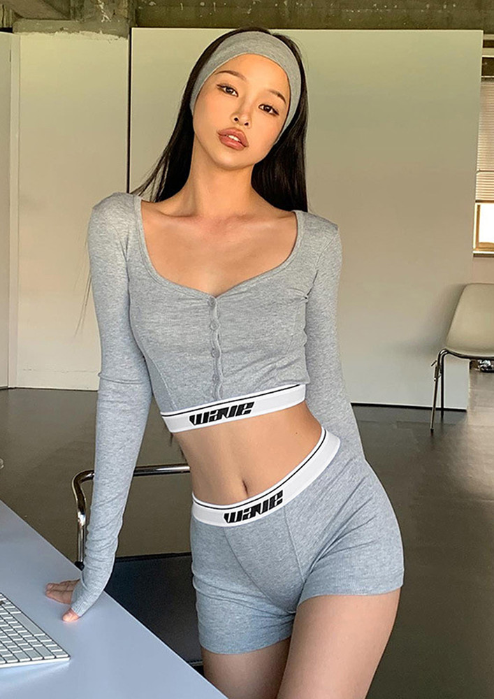 GREY FITTED SPORTSY CO-ORD SET