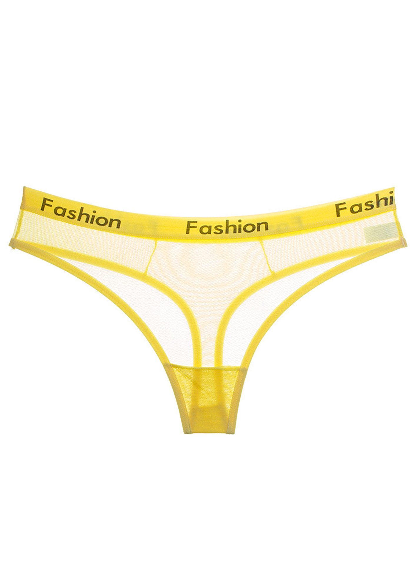 Buy LOW-WAIST TRANSPARENT YELLOW MESH THONG for Women Online in India