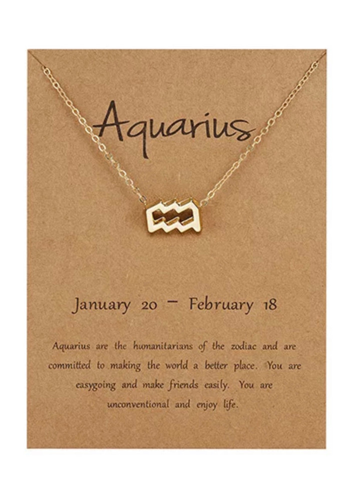 Star Sign Symbol Pendant Necklace - Aquarius