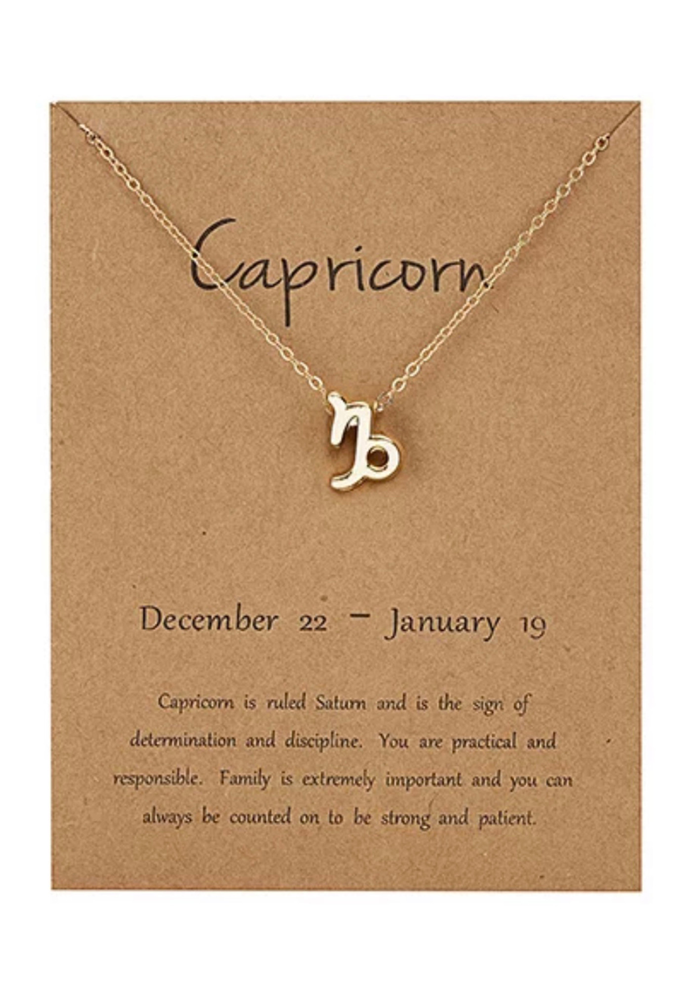 Star Sign Symbol Pendant Necklace - Capricorn