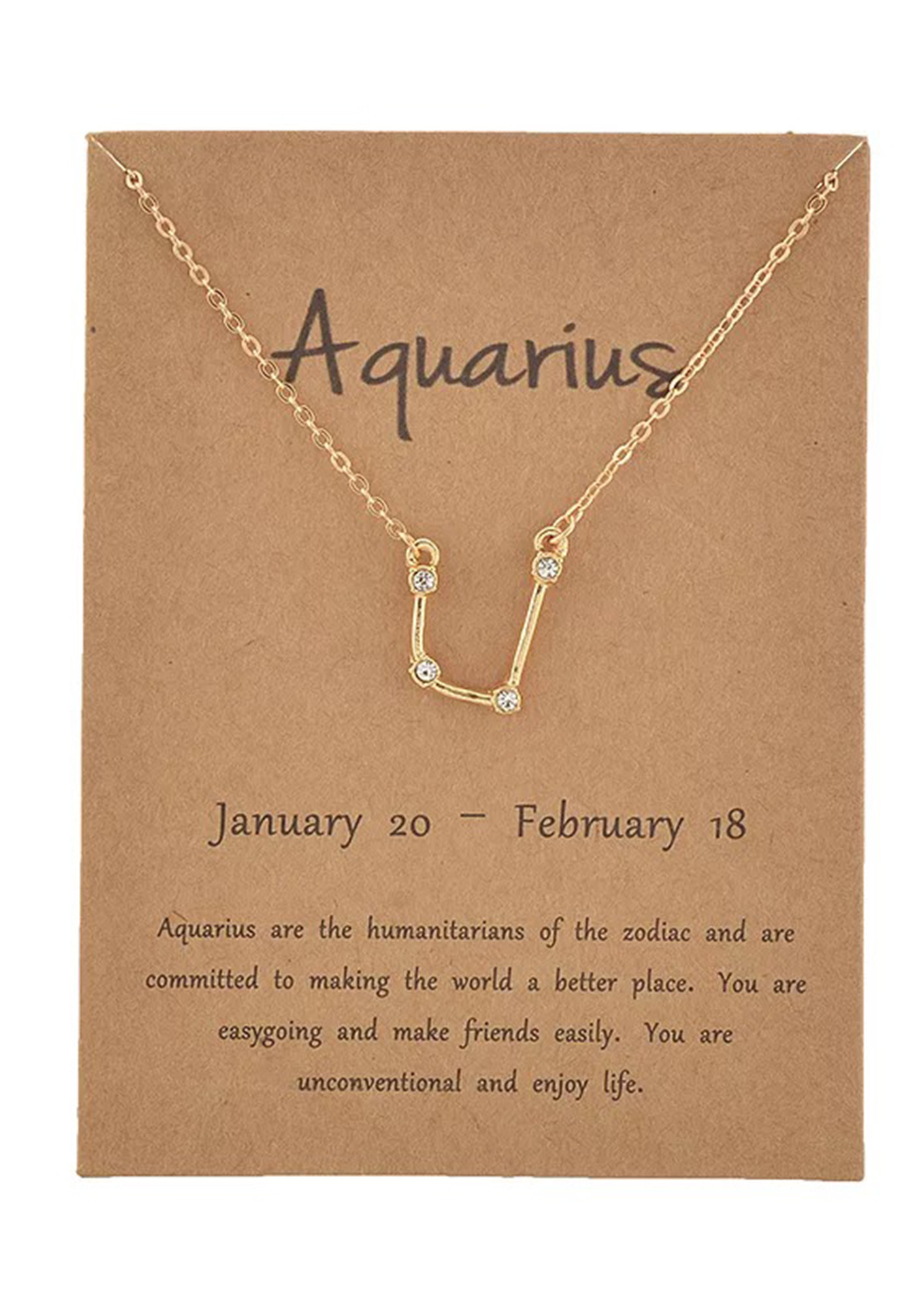 Celestial Zodiac Constellation Necklace - Aquarius