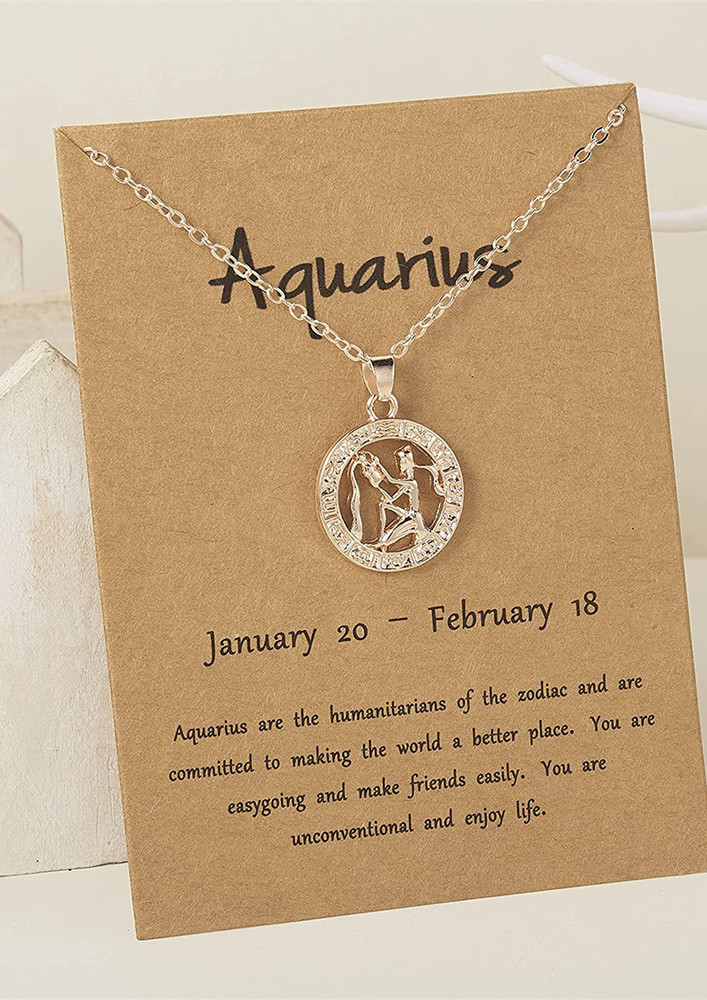 Zodiac Sign Constellations Pendant Necklace - Aquarius