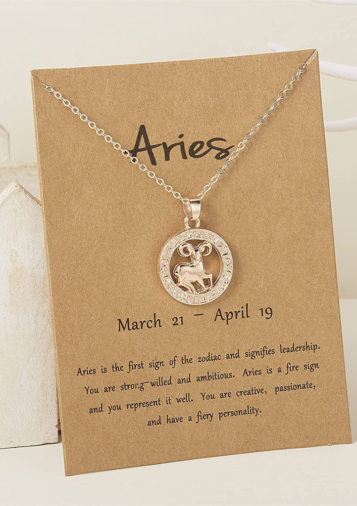 Zodiac Sign Constellations Pendant Necklace - Aries