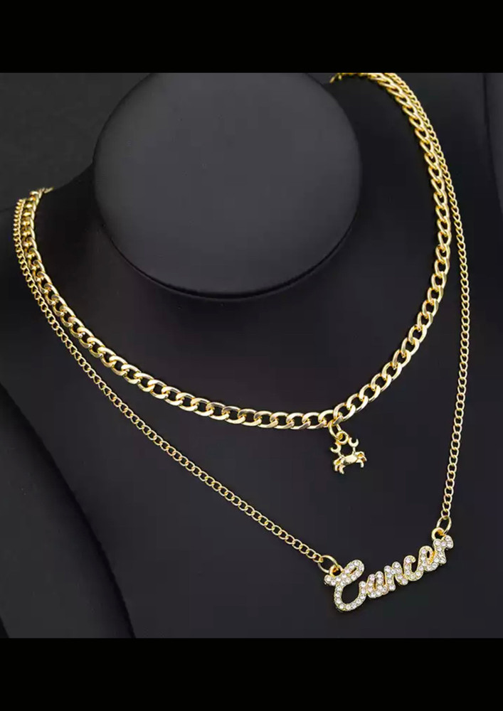 Constellation Letter Layered Necklace - Cancer