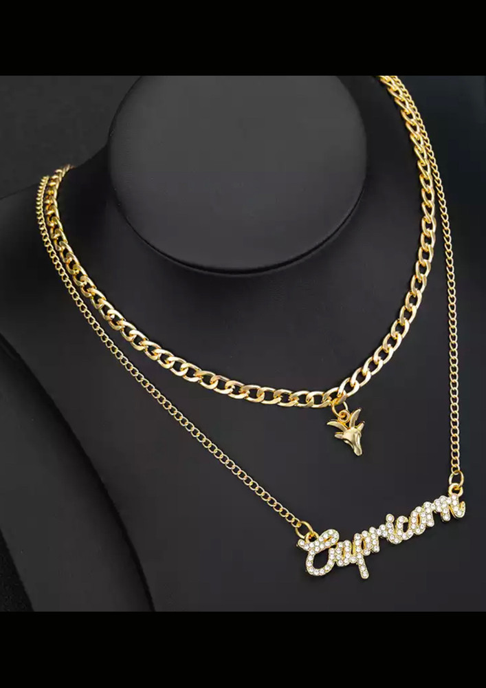 Constellation Letter Layered Necklace - Capricorn