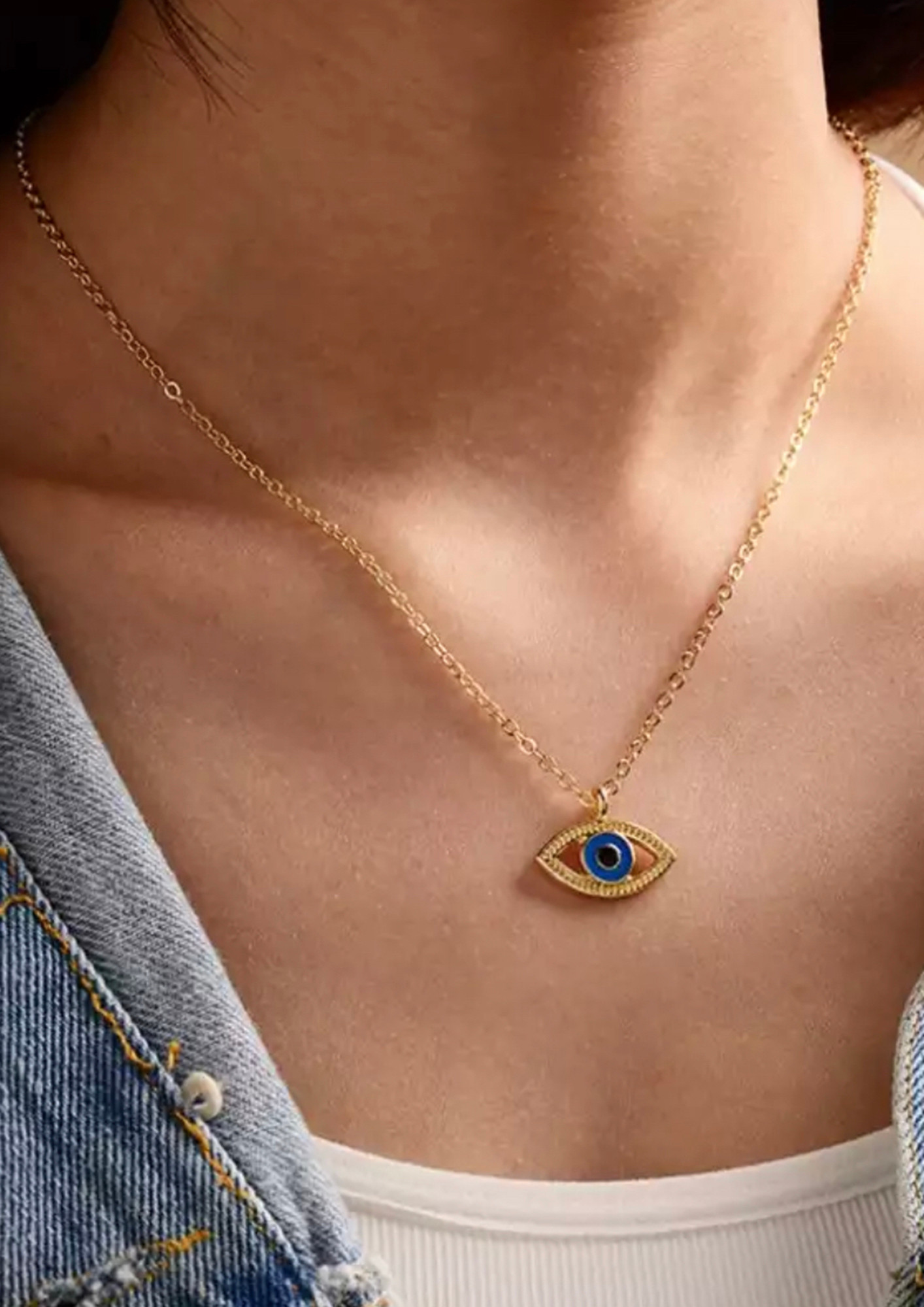 Golden Tassel Evil Eye Necklace – Putstyle