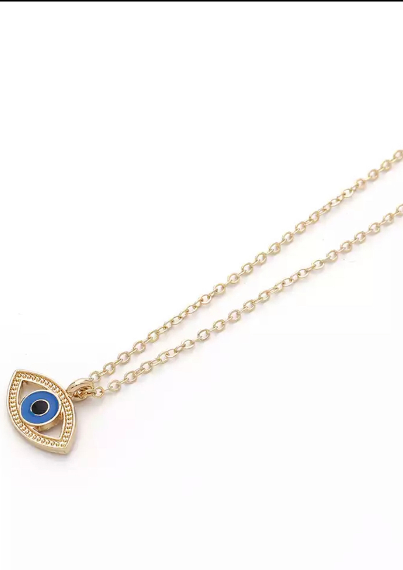 Beaded Triangle Evil Eye Adjustable Necklace - Violet, Handmade from Turkey