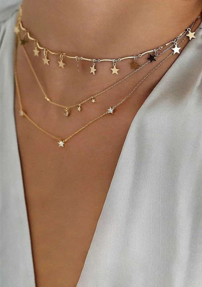 Five-pointed Star Moon Layered Necklace
