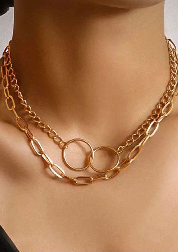 Double Circle Double Layered Necklace