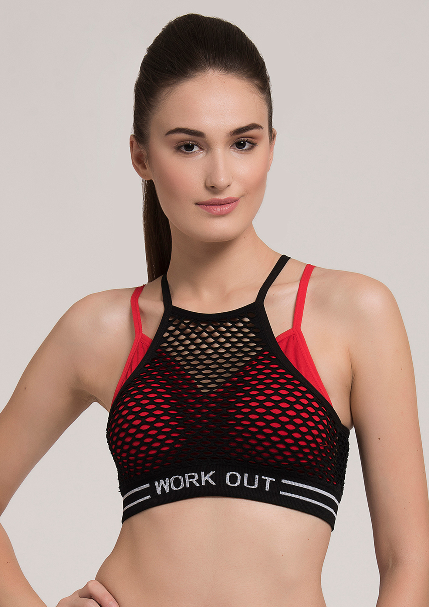 Makclan Strong in Sheer Red Sports Bra