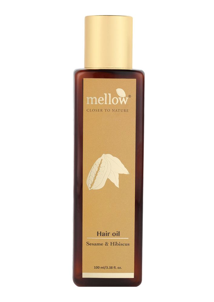 Mellow Sesame & Hibiscus Hair Oil With Amla, Shikakai And Bhringraj To Fight Dandruff & Hairfall-sesameoil100