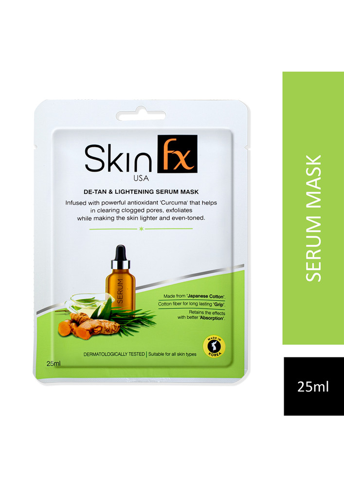 Skin Fx Detan & Lightening Serum Mask, Curcuma That Helps In Clearing Clogged Pore-SFX_DETAN