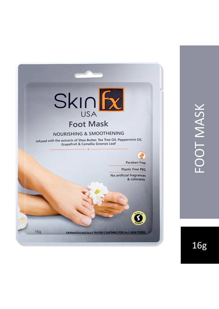 Skin Fx Foot Mask, Tea Tree Oil, Peppermint Oil, Grapefruit For Nourishing & Smoothening