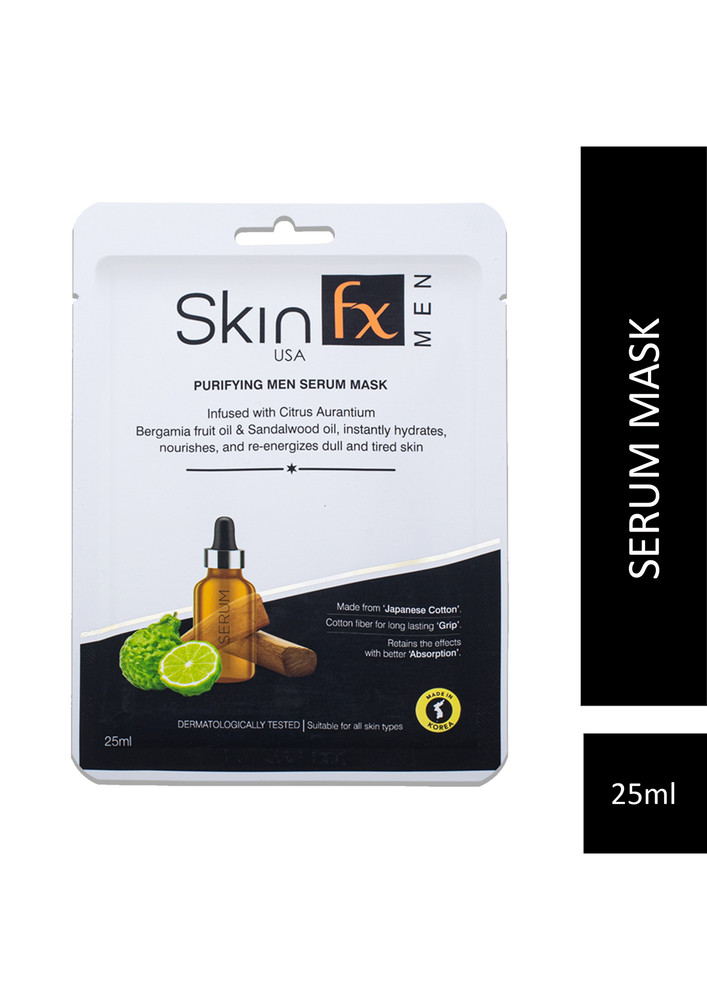 Skin Fx Purifying Men Serum Mask, Sandalwood Oil, Instantly Hydrates & Energizes Tired Skin-sfx_purifying