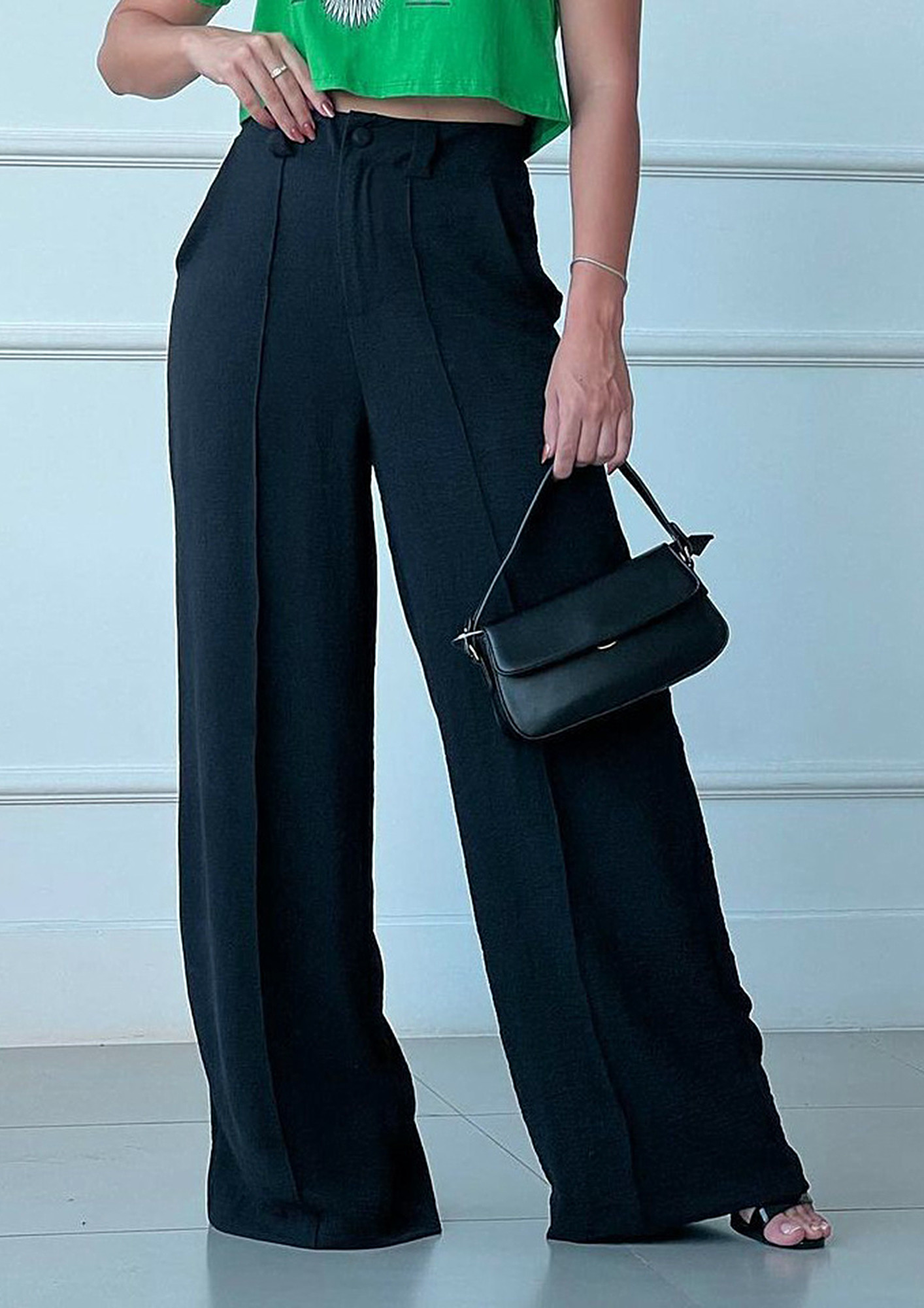 Lana Trouser High Rise Ultra Wide Leg - Slate Black – Pistola Denim